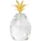 Clear & Gold Crystal Faceted Pineapple Sculpture Set